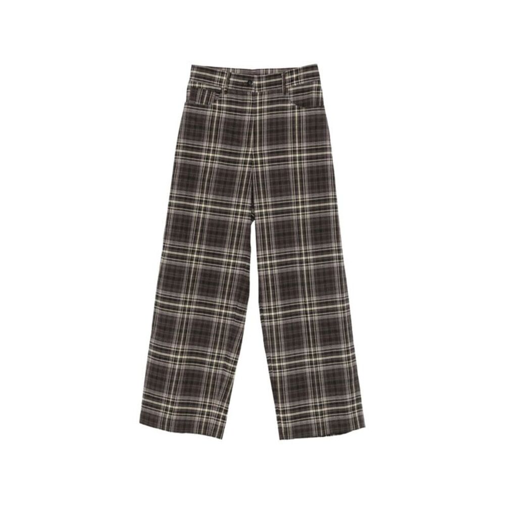 Alysi Women Cotton Tartan Trousers